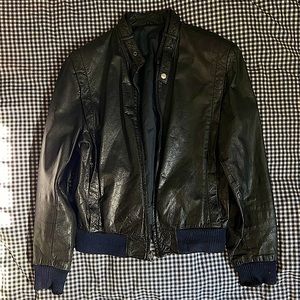 VINTAGE CORNER- Korean 90s Leather jacket